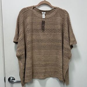 J. Jill Beige Open-Knit Sweater